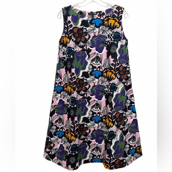 Marimekko x Uniqlo A line Floral Dress Sleeveless Pockets Multi Size S - Picture 7 of 7